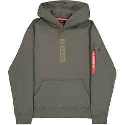 Kleidung Herren Sweatshirts Alpha Industries Alpha Puff Print Hoodie - dark olive Grün