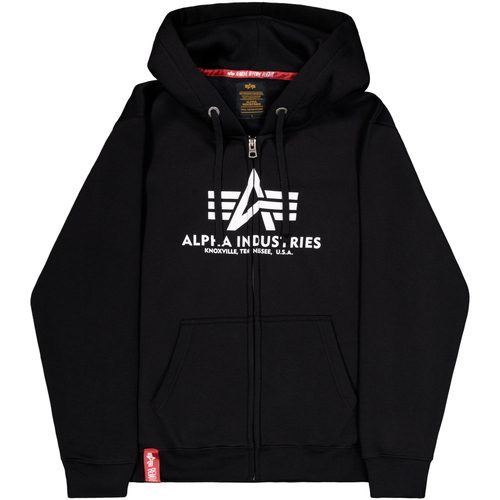 Kleidung Herren Sweatshirts Alpha Industries Basic Zip Hoodie - black Schwarz
