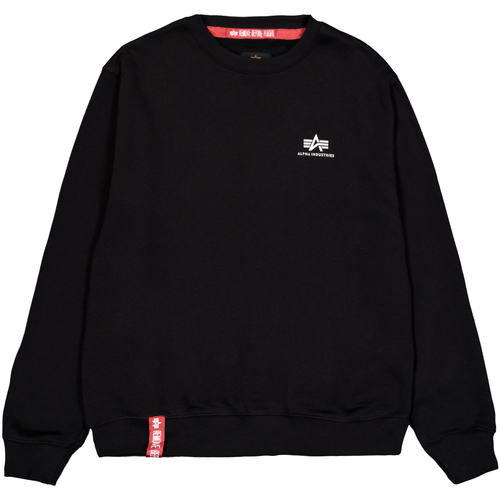 Kleidung Herren Sweatshirts Alpha Industries Basic Sweater Small Logo - black Schwarz
