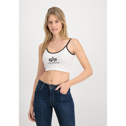 Kleidung Damen Tops / Blusen Alpha Industries Basic ML Cropped Tank Top Wmn - white Weiss