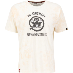 Kleidung Herren T-Shirts & Poloshirts Alpha Industries USN Cat T-Shirt - vintage white/black Multicolor