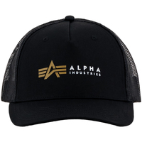 Accessoires Schirmmütze Alpha Industries Alpha Label Trucker Cap - black Schwarz