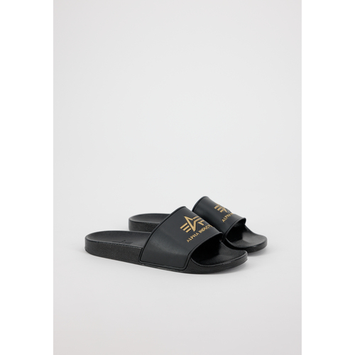 Schuhe Pantoletten Alpha Industries Alpha Slider - black/yellow gold Multicolor