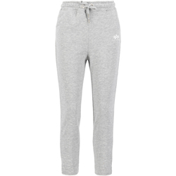 Kleidung Damen Jogginghosen Alpha Industries Basic Jogger Small Logo Wmn - greyheather/white Grau
