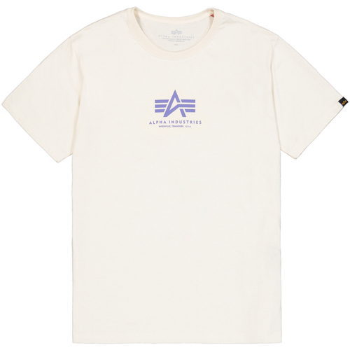Kleidung Herren T-Shirts Alpha Industries Basic T Mid Logo - vintage white Weiss