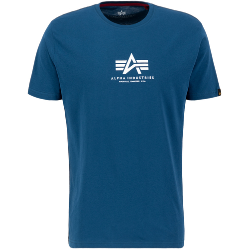 Kleidung Herren T-Shirts Alpha Industries Basic T Mid Logo - naval blue Blau