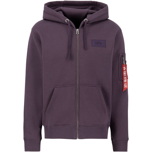 Kleidung Herren Sweatshirts Alpha Back Print Zip Hoodie - Plum Bordeaux