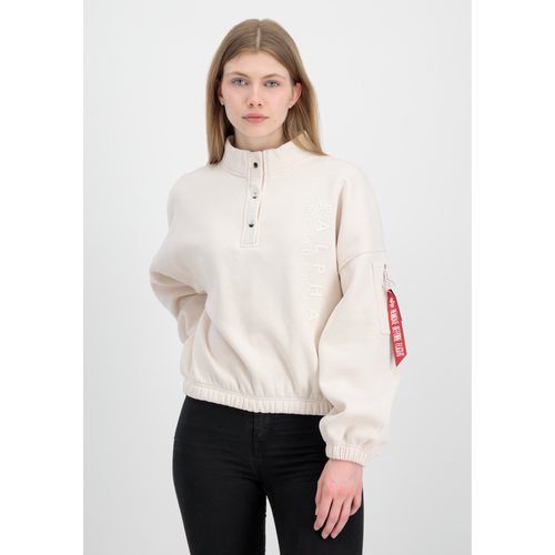 Alpha EMB HC OS Sweater Women - jet stream white Beige