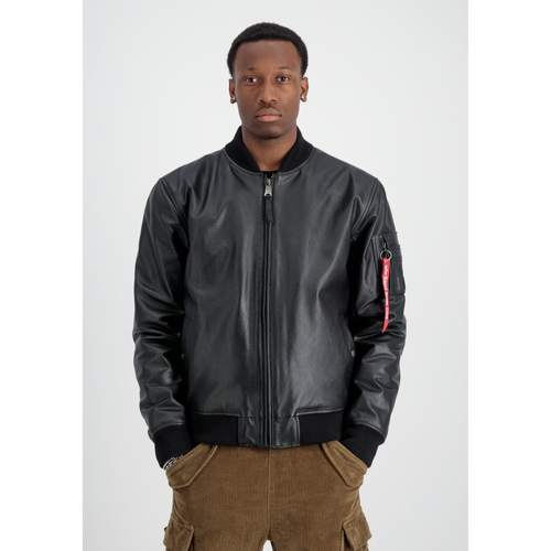 Kleidung Herren Jacken Alpha MA-1 Leather Loose Fit - black Schwarz