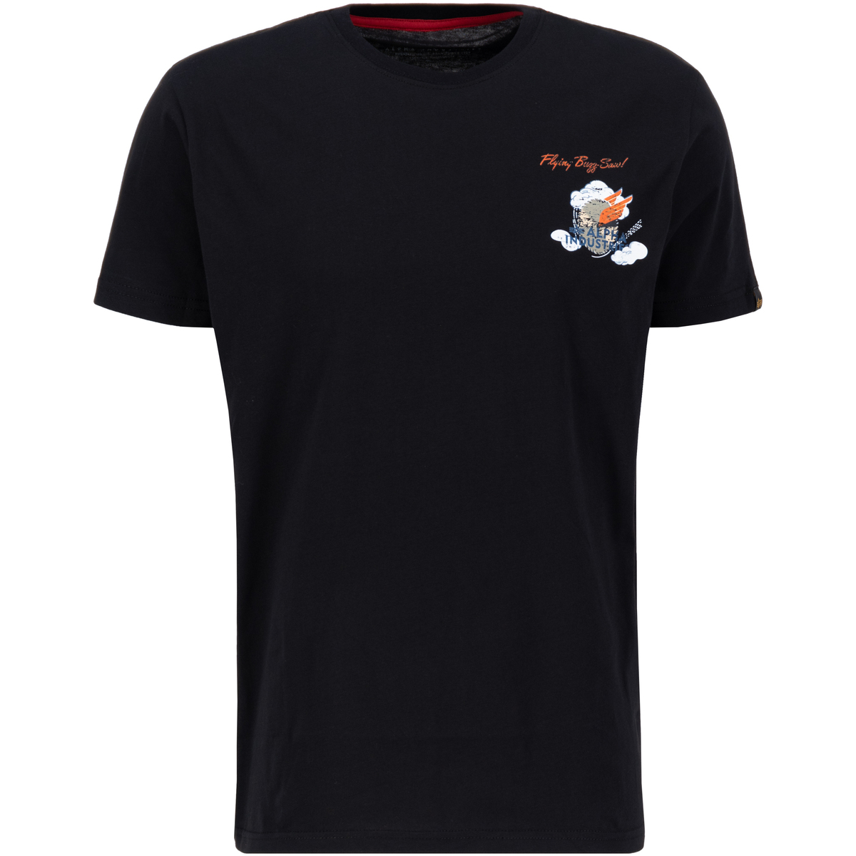 Kleidung Herren T-Shirts Alpha Flying Buzz Small Logo T - black Schwarz