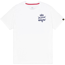 Kleidung Herren T-Shirts Alpha Aloha T Back Print - white Weiss