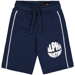 Kleidung Kinder Hosen Alpha Industries Logo Jogger Short Kids - ultra navy Blau