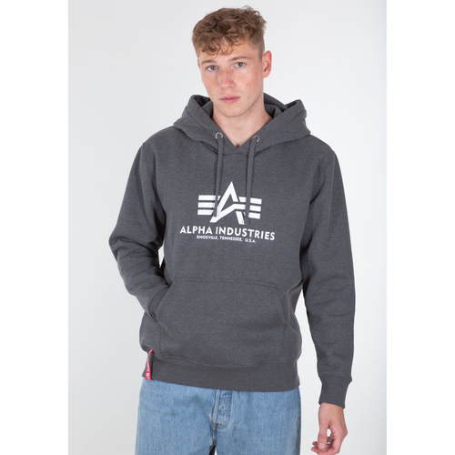 Kleidung Herren Sweatshirts Alpha Basic Hoodie - charcoal heather/white Grau