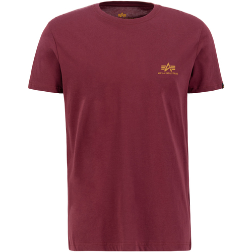 Kleidung Herren T-Shirts Alpha Basic T Small Logo - burgundy Rot
