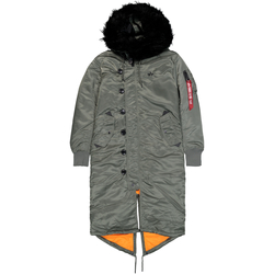 Kleidung Damen Parkas Alpha Long Fishtail Women - vintage green Grün