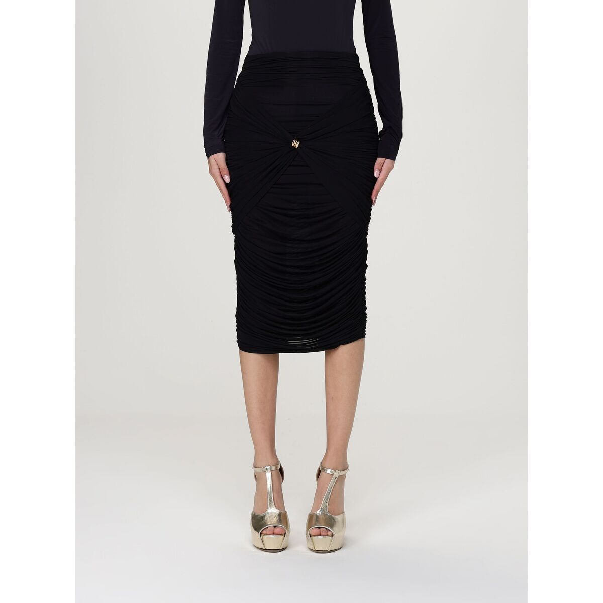 Kleidung Damen Röcke Elisabetta Franchi GO07753E2 110 Schwarz