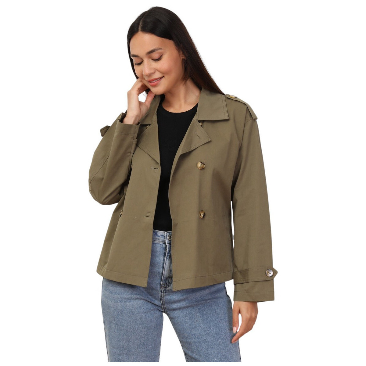 Kleidung Damen Trenchcoats La Modeuse 71368_P167192 Kaki