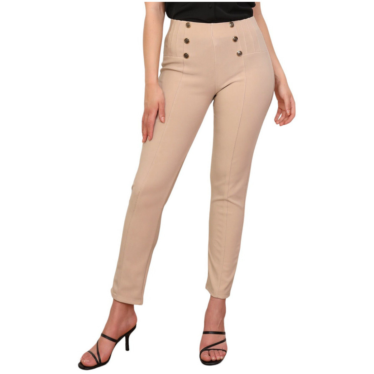 Kleidung Damen Leggings La Modeuse 71952_P168886 Beige