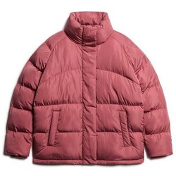 Kleidung Damen Daunenjacken Superdry Doudoune mi-longue femme Rosa