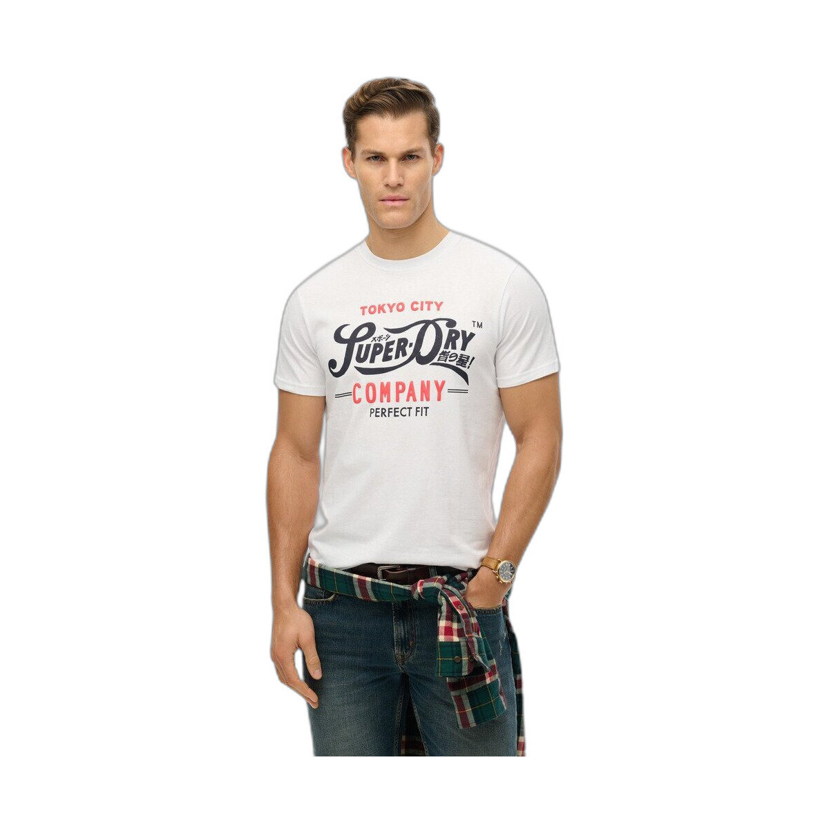 Kleidung Herren T-Shirts Superdry T-shirt  Perfect Fit Script Weiss