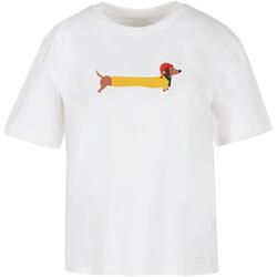 Kleidung Damen T-Shirts Merchcode T-shirt femme  Christmas Dog Weiss