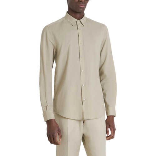 Kleidung Herren Langärmelige Hemden Antony Morato SHIRT ALICANTE SLIM FIT MMSL00759-FA401074 Beige
