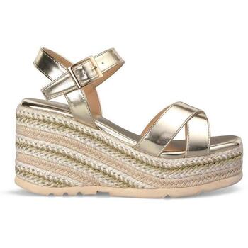 Schuhe Damen Leinen-Pantoletten mit gefloch Alma Blue V25BLD130 Gold