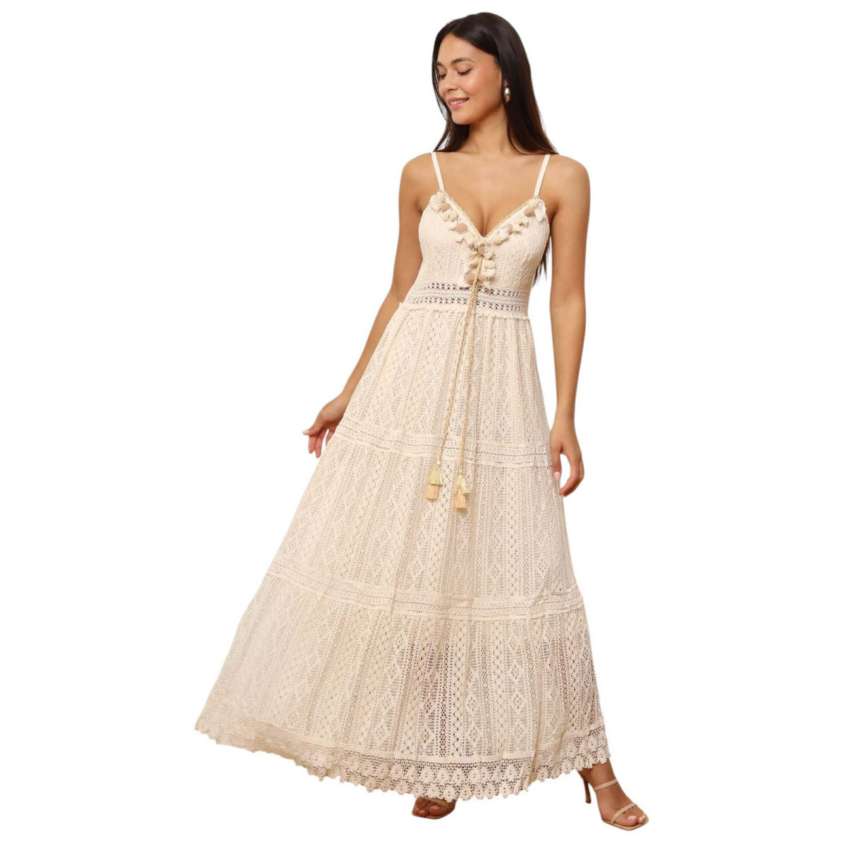 Kleidung Damen Kleider La Modeuse 75203_P177657 Beige
