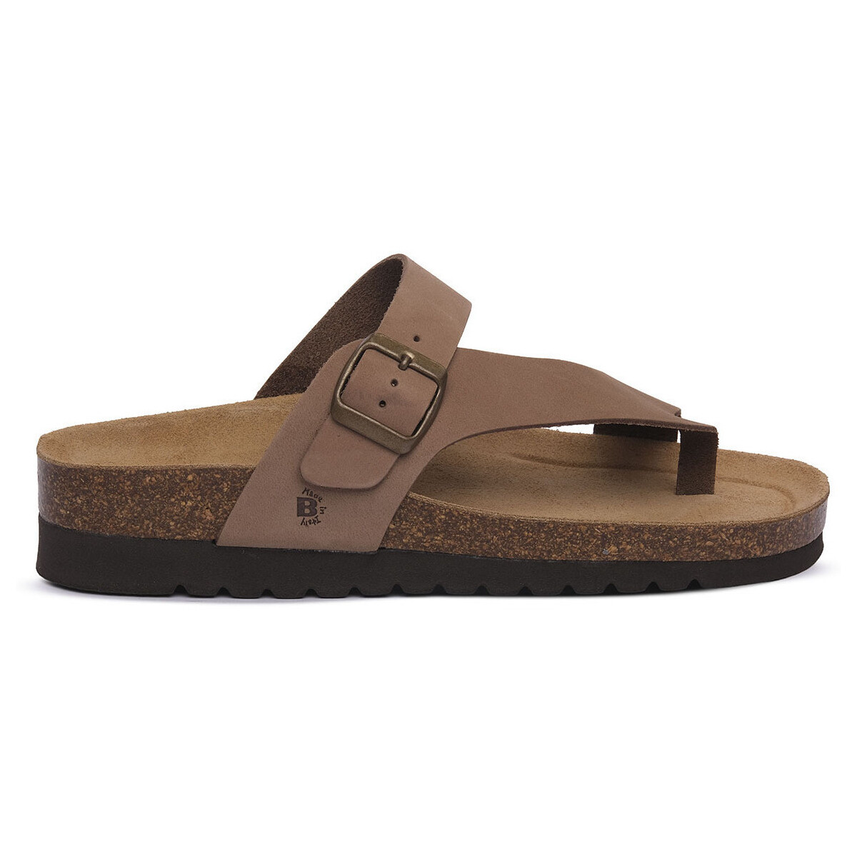 Schuhe Damen Zehensandalen Bioline 3908 TORTORA INGRASSATO Beige