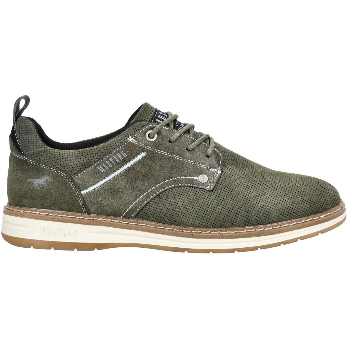 Schuhe Herren Sneaker Low Mustang Halbschuhe Grün