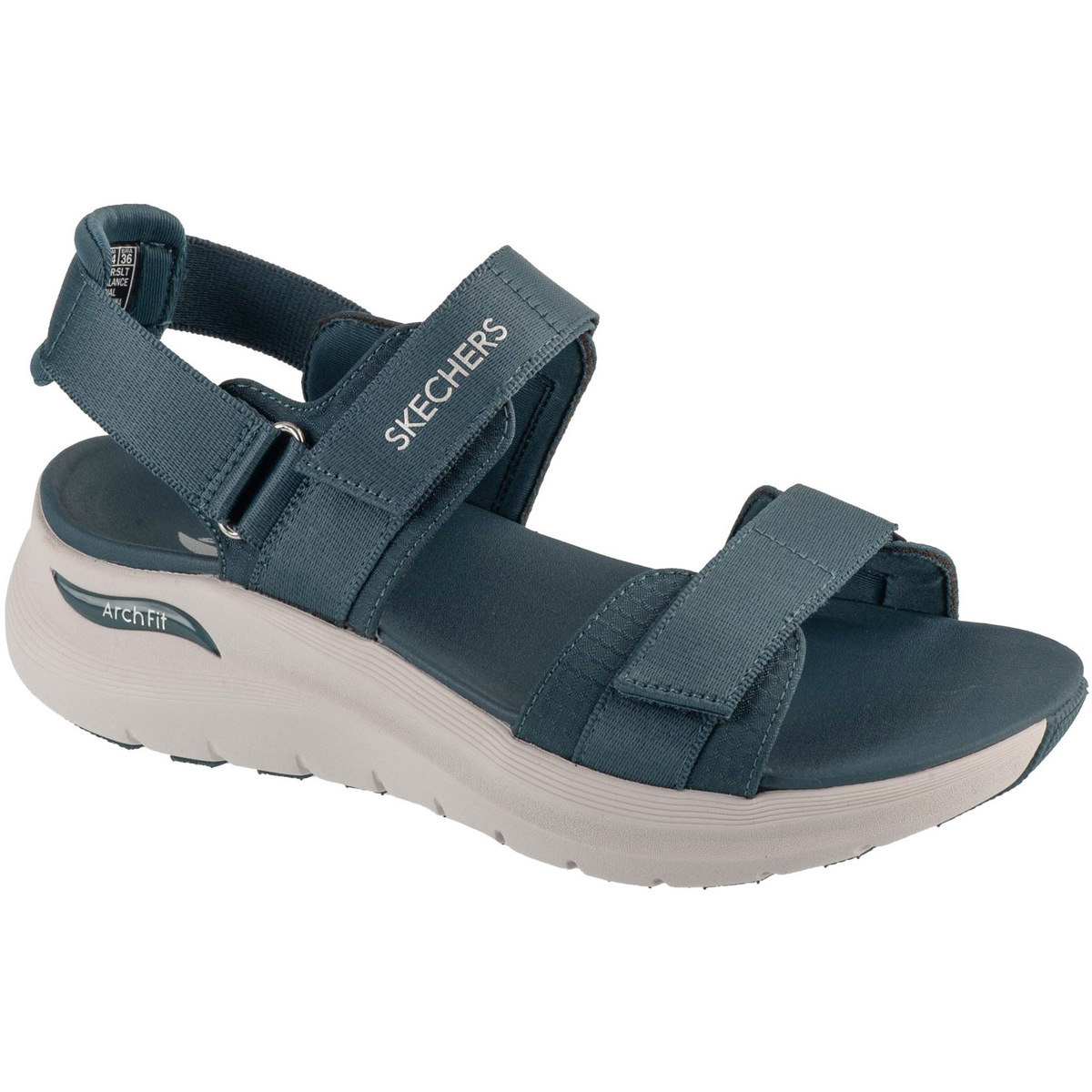 Schuhe Damen Sportliche Sandalen Skechers Arch Fit 2.0 - Go-Getter Blau