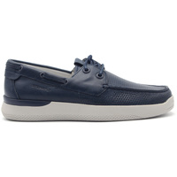 Schuhe Herren Slipper Stonefly Custer 17 mocassino barca in pelle Blau