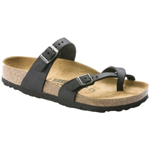 BIRKENSTOCK Mayari Natural Leather Oiled Regular - Black Schwarz