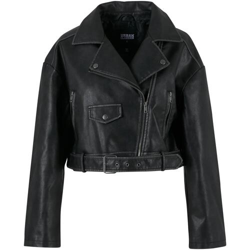Kleidung Damen Lederjacken / Kunstlederjacken Urban Classics Veste en cuir femme  Vintage Schwarz