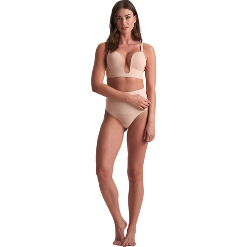 Bye Bra Shapewear-String mit hoher Taille umhüllt Beige