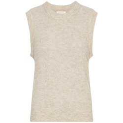 Kleidung Damen Pullover Moss Copenhagen Pull sans manhces femme  Hope Beige