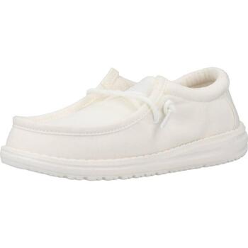 Schuhe Jungen Sneaker HEYDUDE WALLY YOUTH SLUB CANVAS Weiss