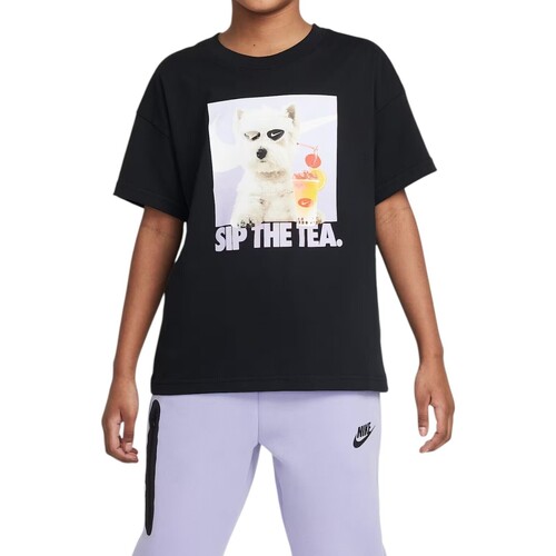 Kleidung Mädchen T-Shirts Nike HQ2337 Schwarz
