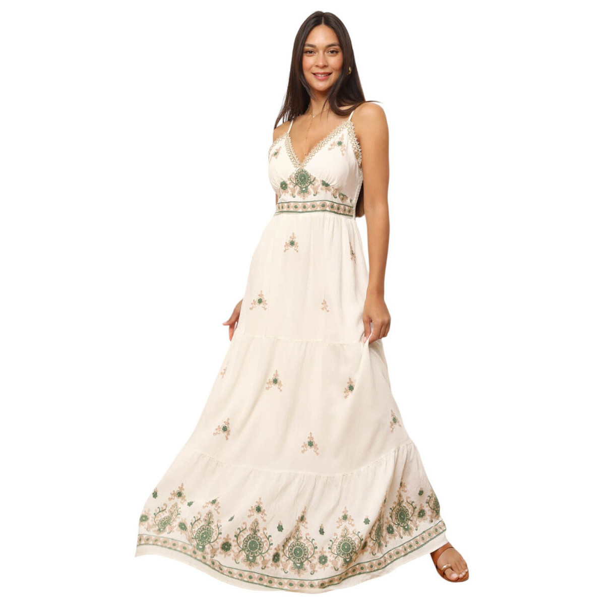 Kleidung Damen Kleider La Modeuse 74255_P175697 Grün