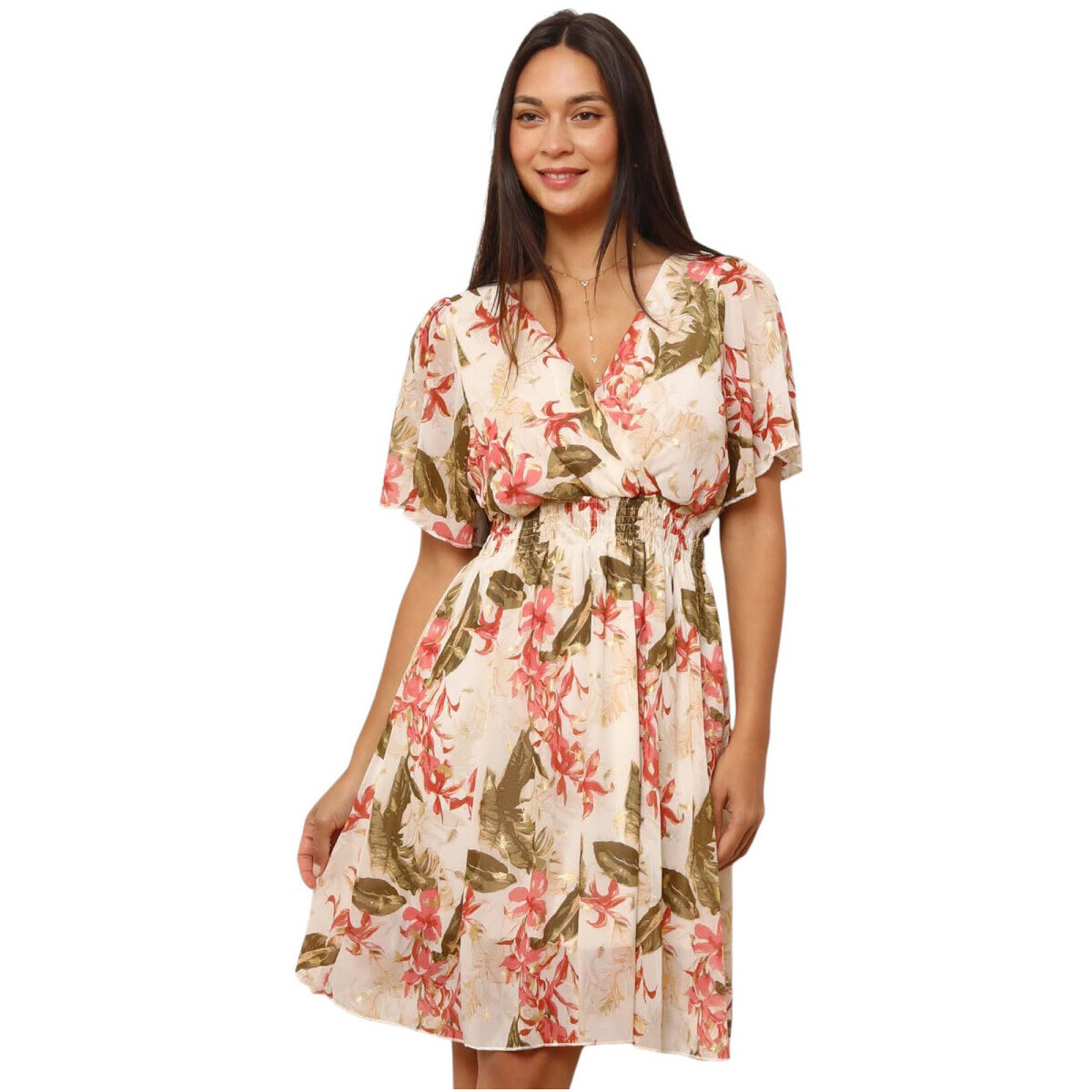 Kleidung Damen Kleider La Modeuse 75341_P178034 Beige