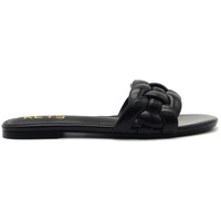 Schuhe Damen Pantoffel Keys ciabattina con fascia intrecciata Schwarz