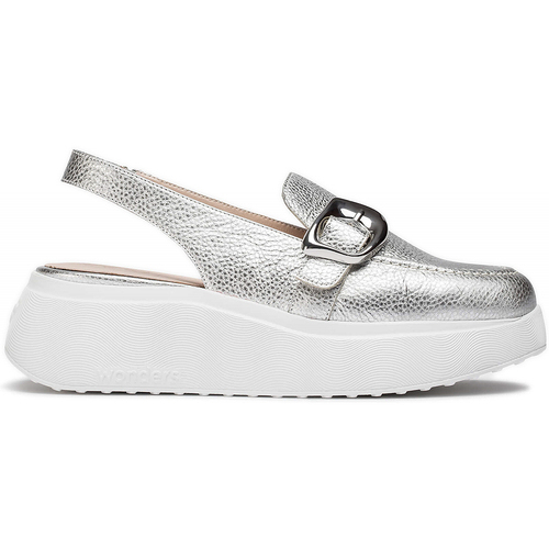Schuhe Damen Pumps Wonders Acalia A-3624 Slingback-Loafer Silbern