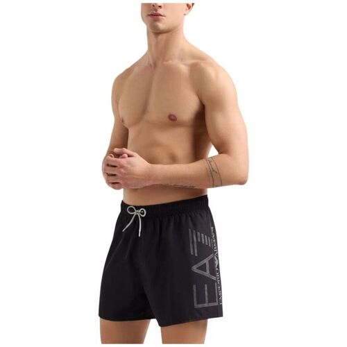 Kleidung Herren Badeanzug /Badeshorts Emporio Armani EA7 7M000550 AF14497-MC026 BLACK/SILVER Schwarz