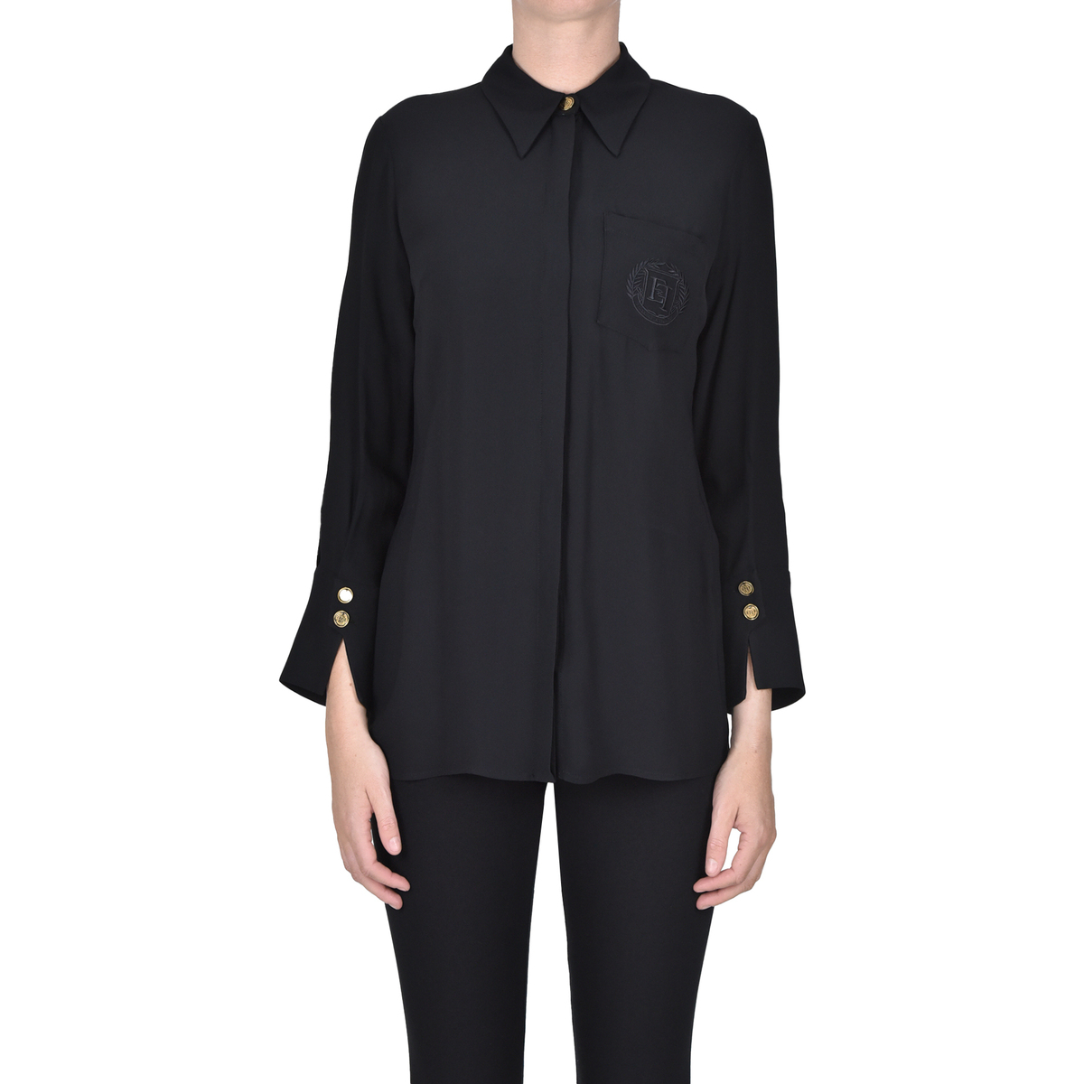 Kleidung Damen Hemden Elisabetta Franchi TPC00006005AI Schwarz