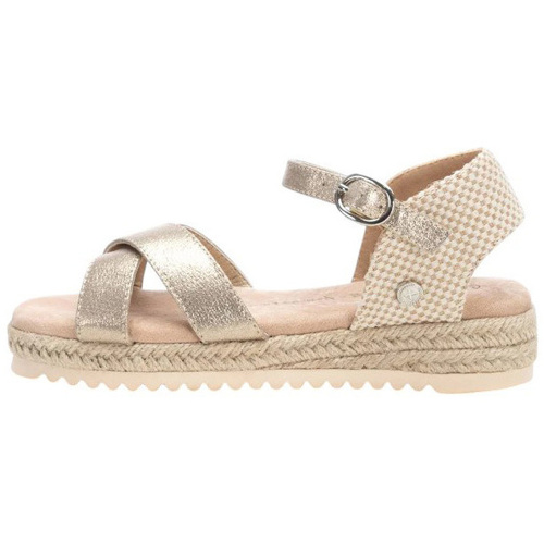 Schuhe Mädchen Leinen-Pantoletten mit gefloch Xti 151191 Gold
