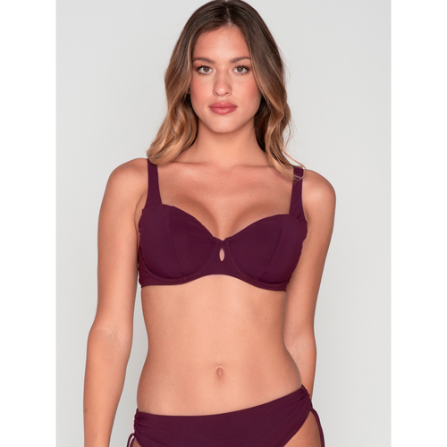 Kleidung Damen Bikini Ober- und Unterteile Luna Balconnet-Badeanzug-Oberteil nicht vorgeformt BLUE SENSE Bordeaux