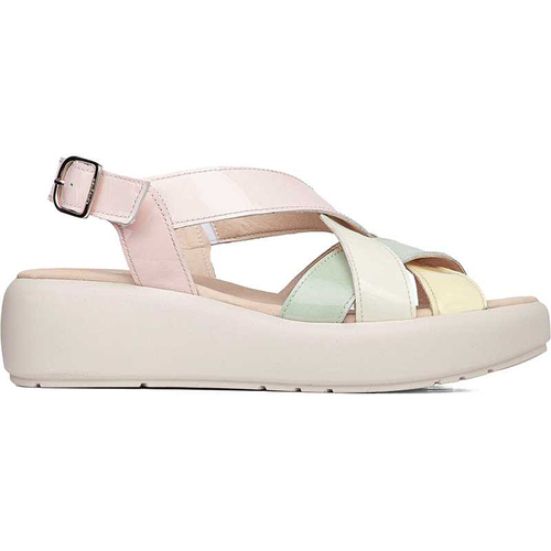 Schuhe Damen Sandalen / Sandaletten CallagHan 34001 Ancona Damen Sandalen OLIVEN-ZITRONEN-CREME