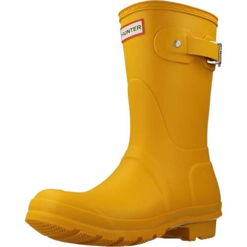 Schuhe Damen Stiefel Hunter ORIGINAL SHORT Gelb