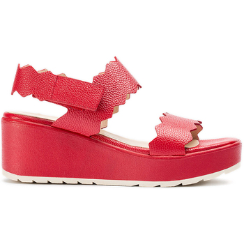 Schuhe Damen Sandalen / Sandaletten Wonders Lila Ledersandalen B-9501 Rot