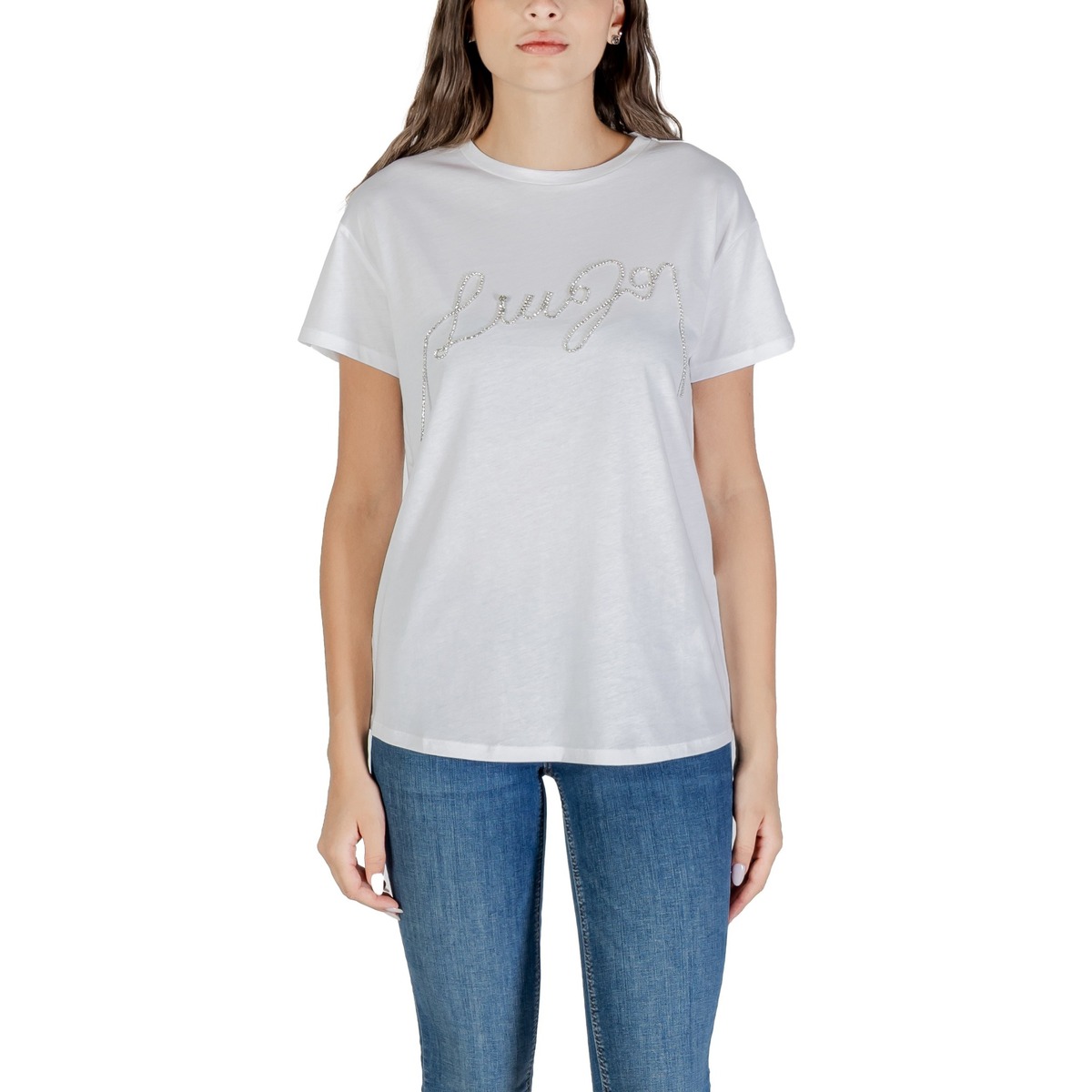 Kleidung Damen T-Shirts Liu Jo ECS T-SHIRT MODA M/C UF5261 JS923 Weiss
